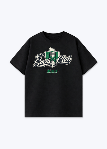 St.Gallen Social Club Tee - Black Front (Designed)