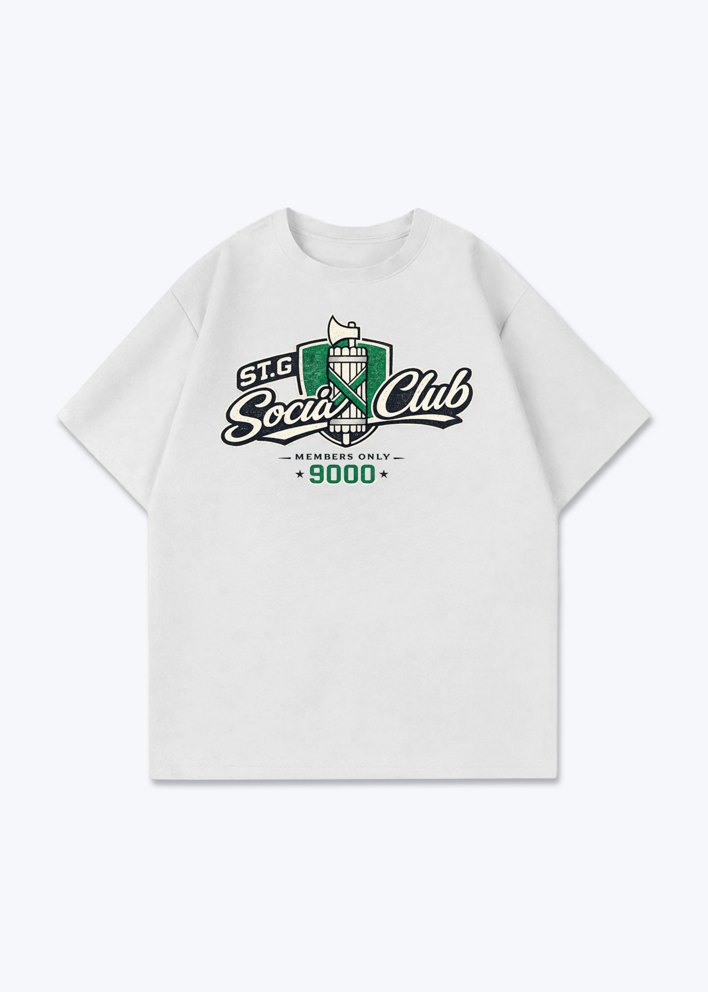 St.Gallen Social Club Tee - White Front (Designed)