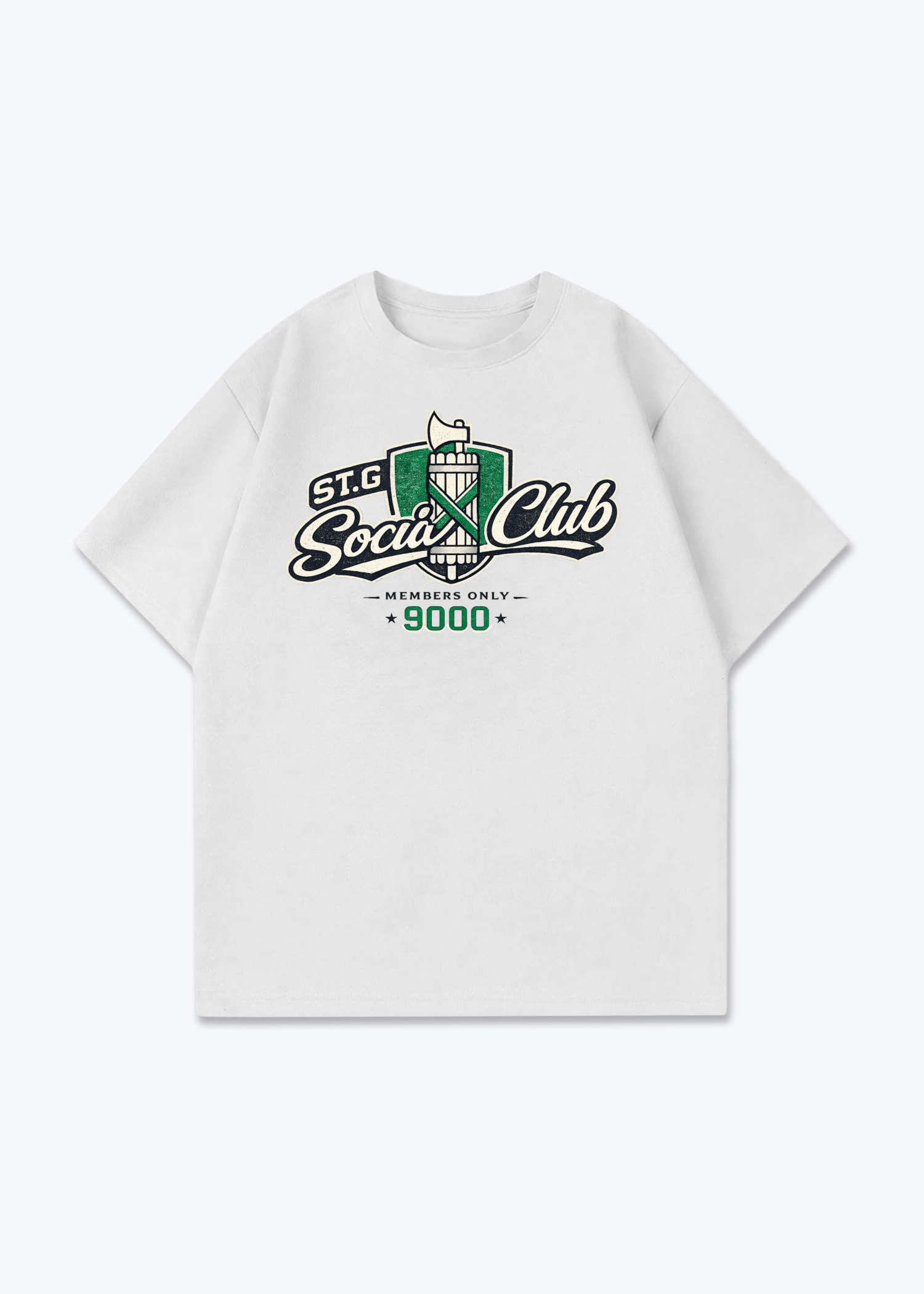 St.Gallen Social Club Tee - White Front (Designed)