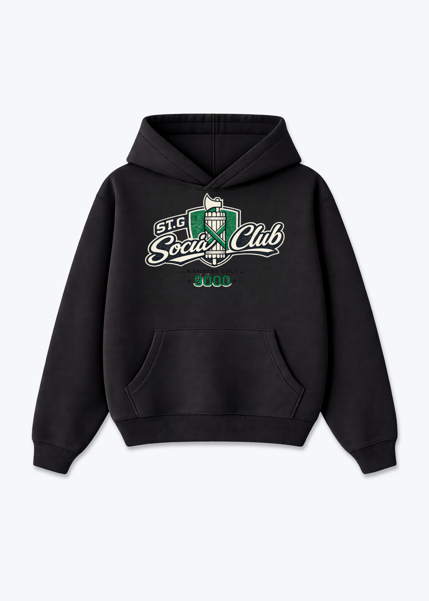 St.Gallen Social Club Tee - Black Front (Designed)