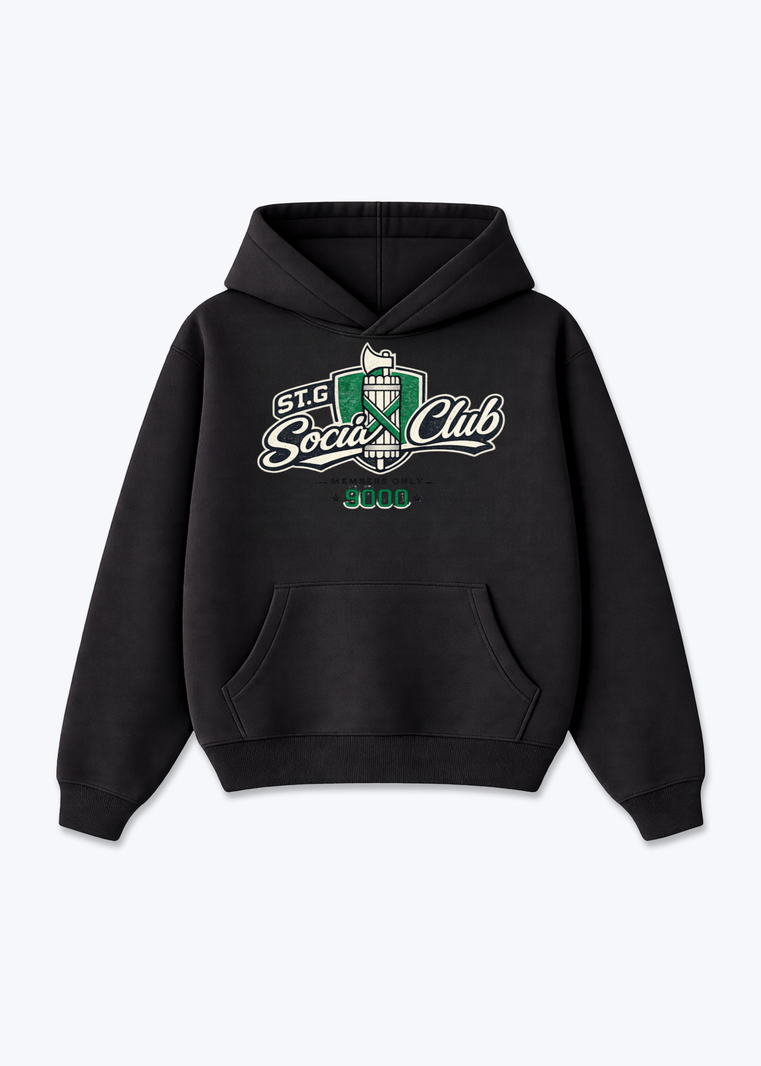 St.Gallen Social Club Tee - Black Front (Designed)
