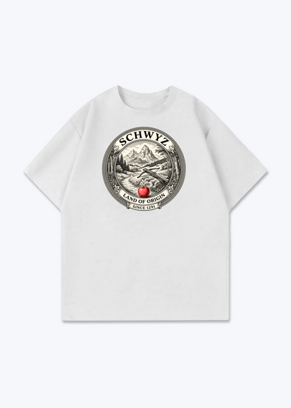 Schwyz Land of Origin Tee - White Front (Designed)