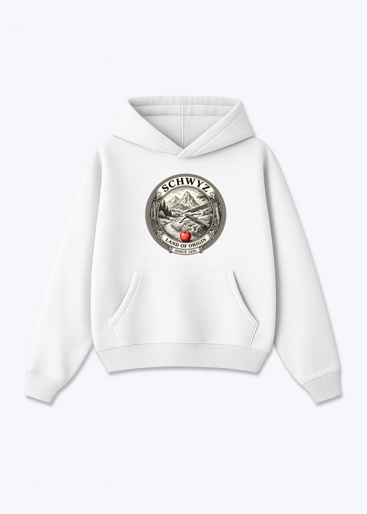 Schwyz Land of Origin Tee - White Front (Designed)