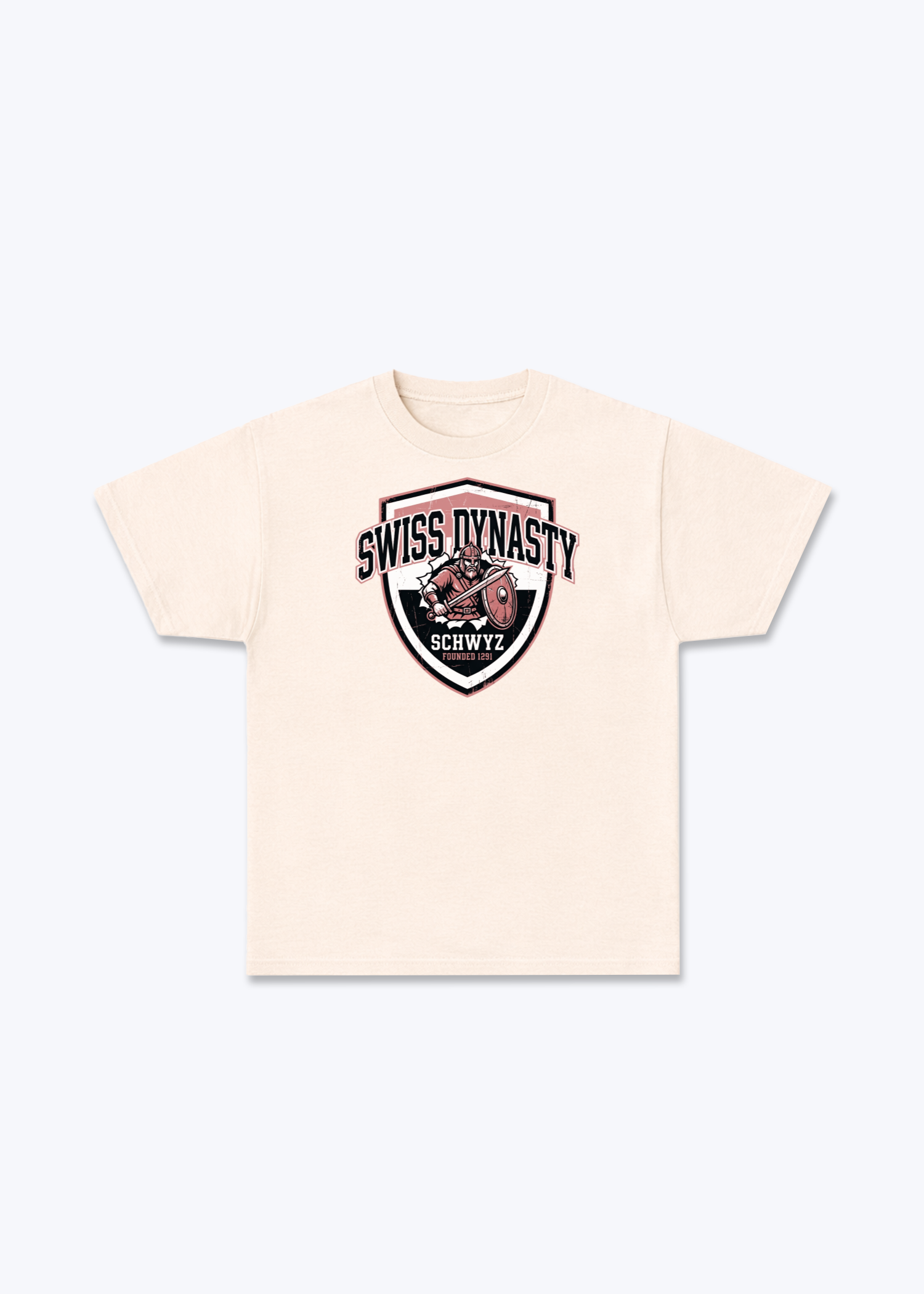 Schwyz Swiss Dynasty Tee - Beige Front (Designed)
