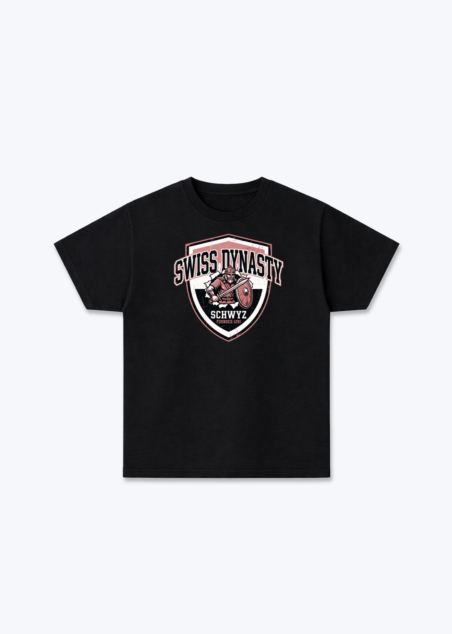 Schwyz Swiss Dynasty Tee - Black Front (Designed)