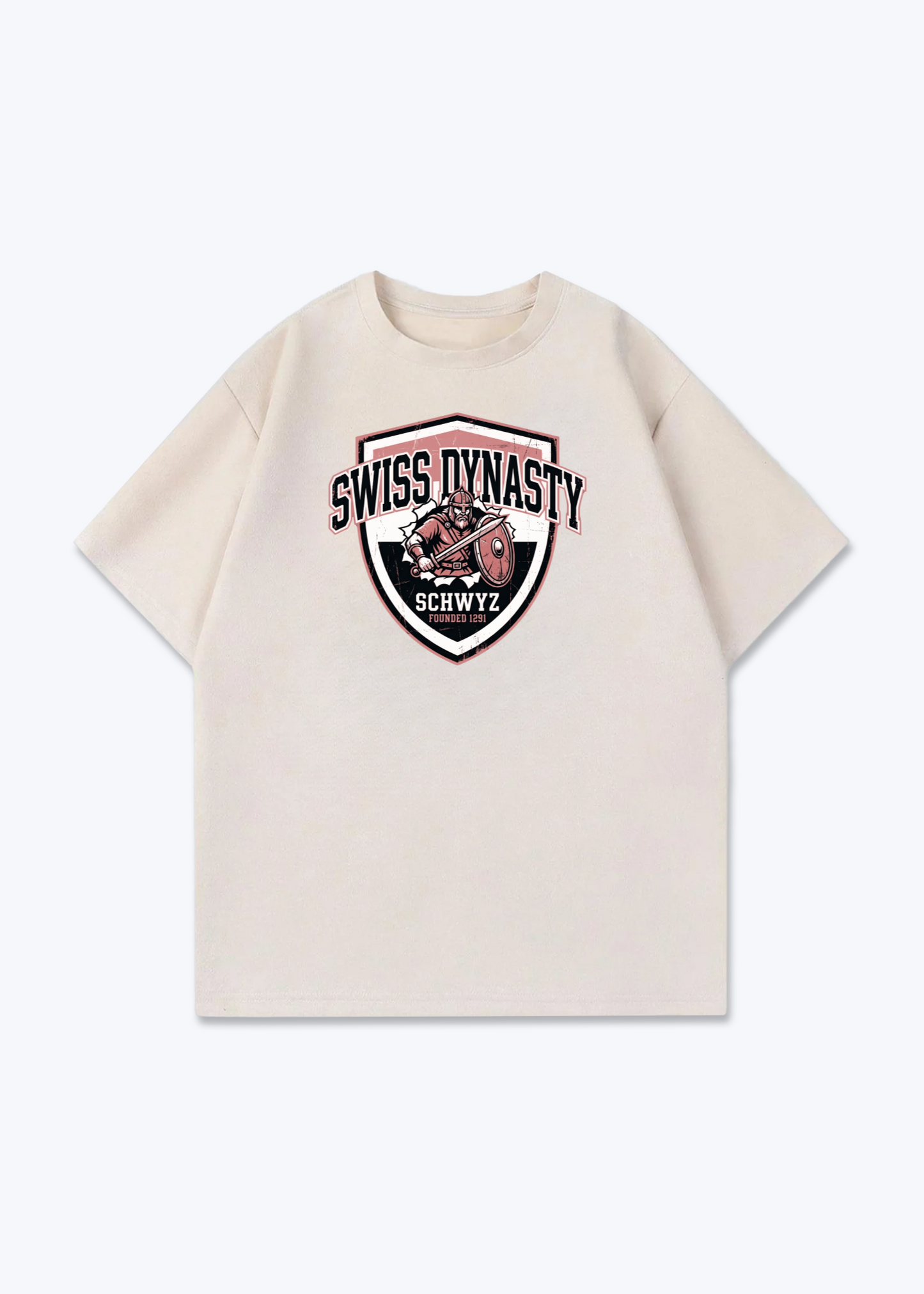 Schwyz Swiss Dynasty Tee - Beige Front (Designed)