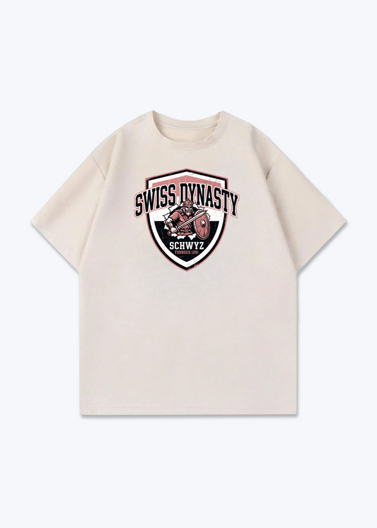 Schwyz Swiss Dynasty Tee - Beige Front (Designed)