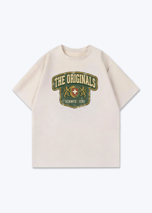 Schwyz The Originals Tee - Beige Front (Designed)