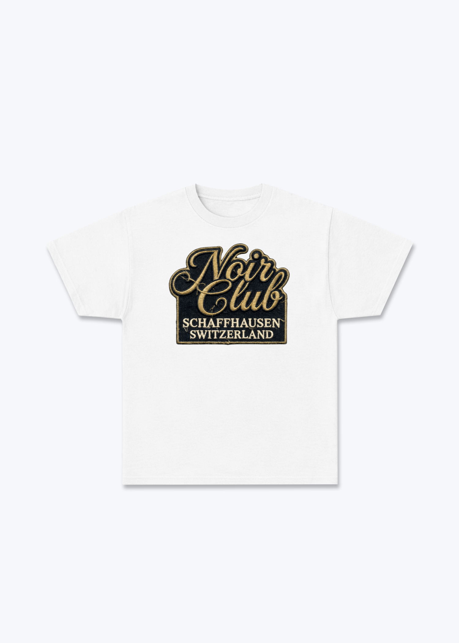 Schaffhausen Noir Club Tee - White Front (Designed)