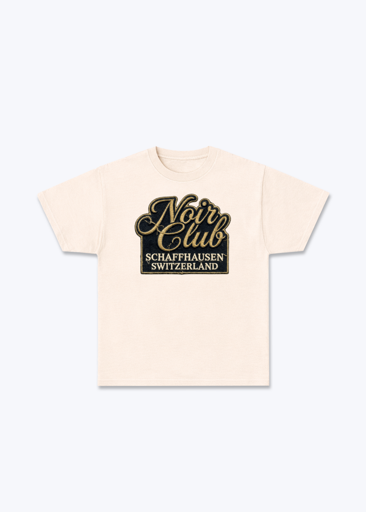 Schaffhausen Noir Club Tee - Beige Front (Designed)