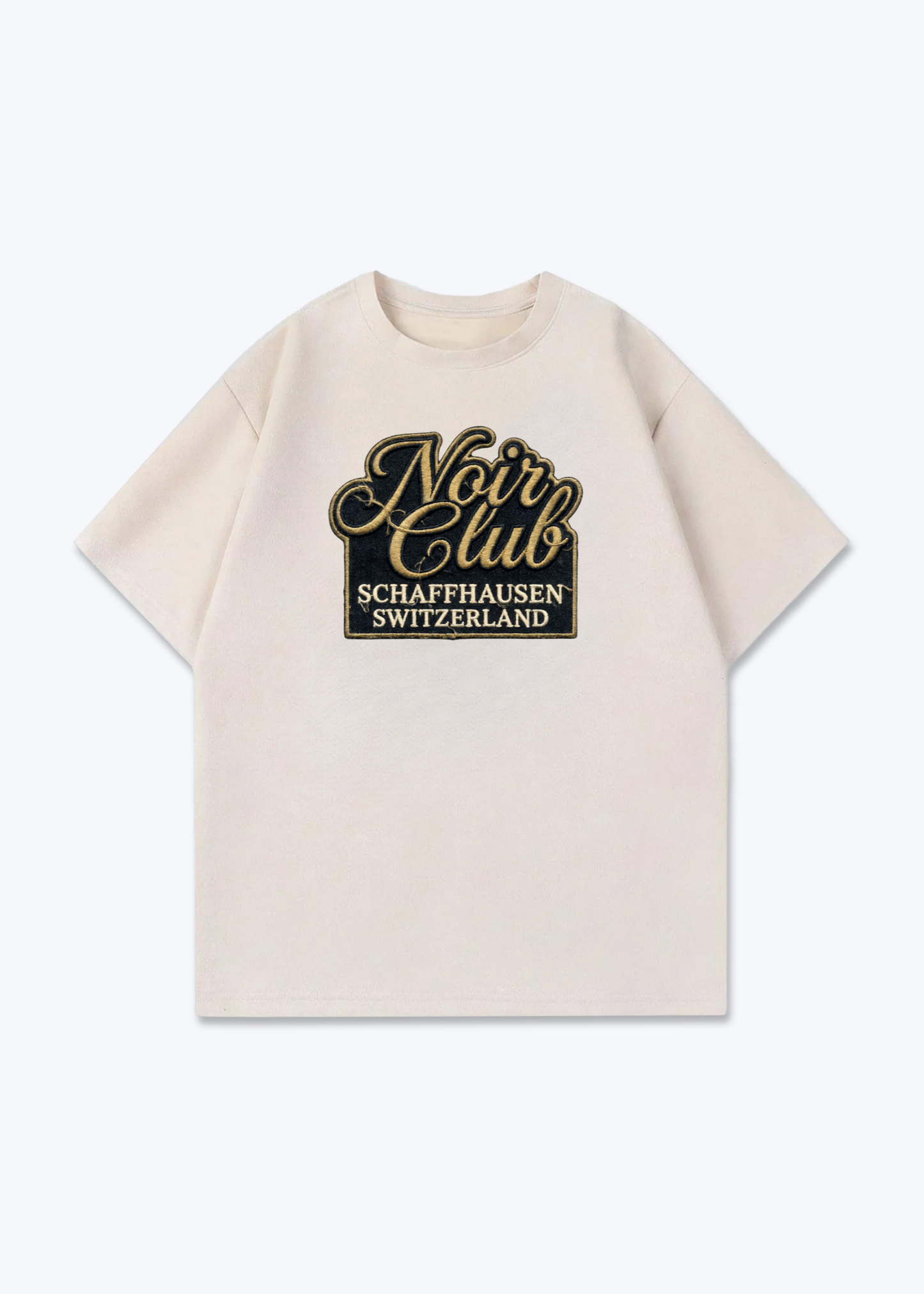Schaffhausen Noir Club Tee - Beige Front (Designed)