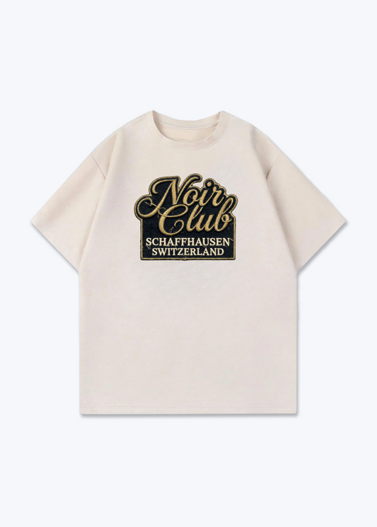 Schaffhausen Noir Club Tee - Beige Front (Designed)