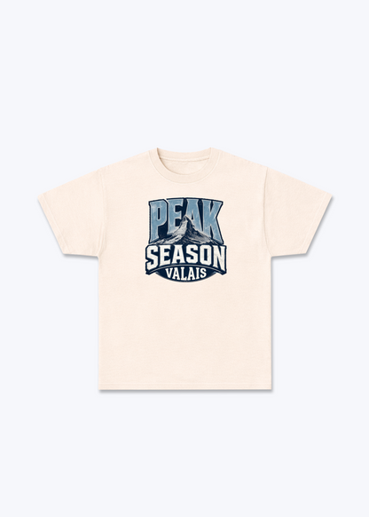Wallis Peak Season Tee - Beige Front (Designed)