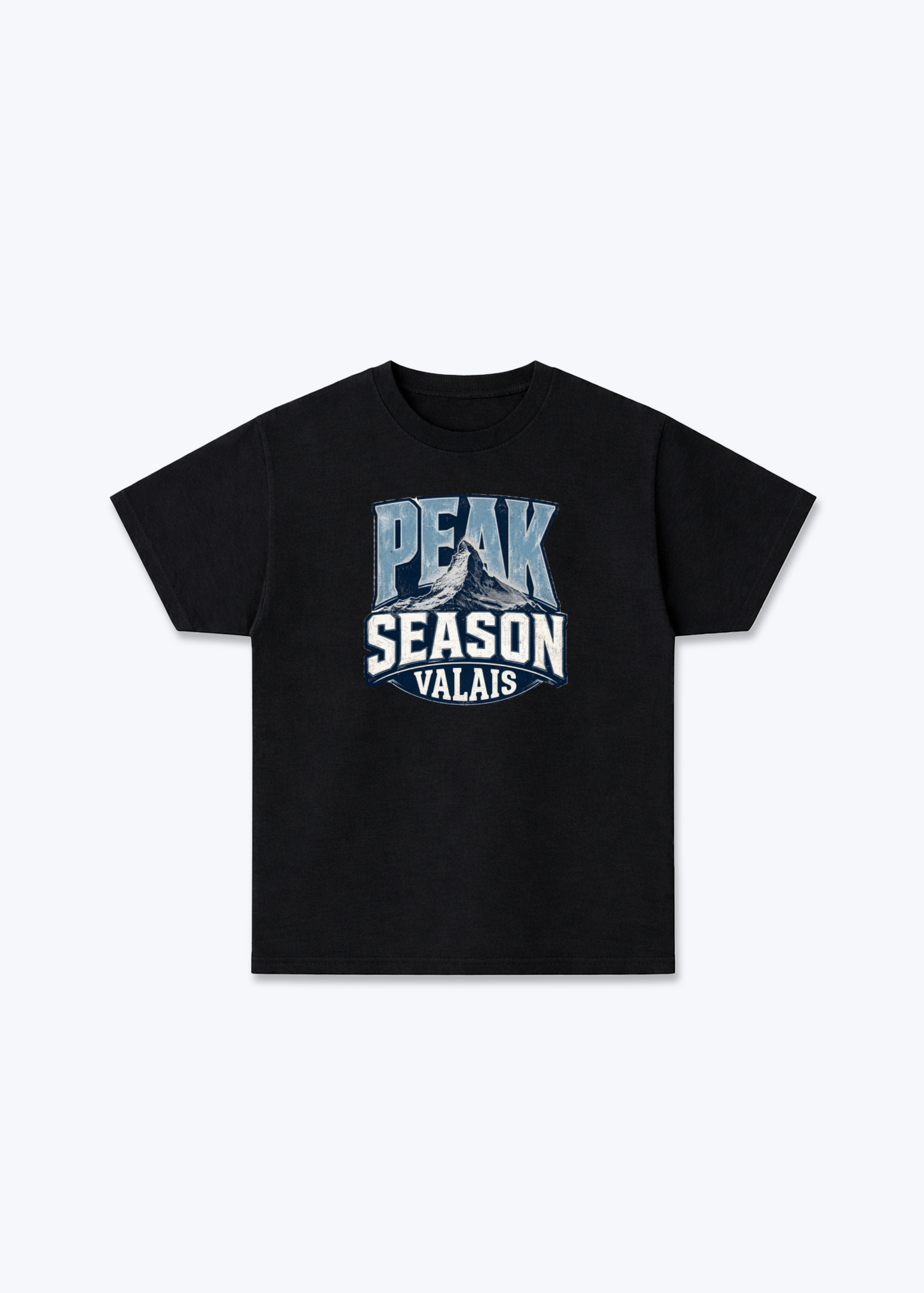 Wallis Peak Season Tee - Black Front (Designed)