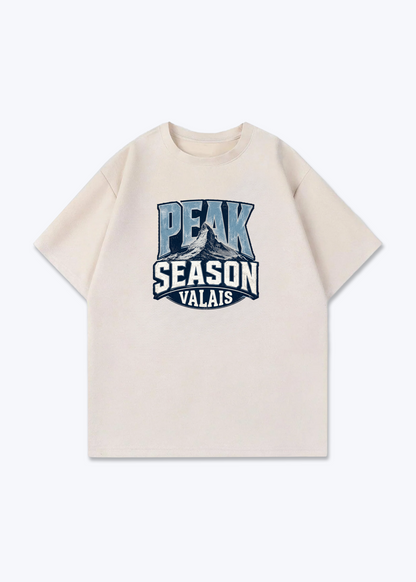 Wallis Peak Season Tee - Beige Front (Designed)