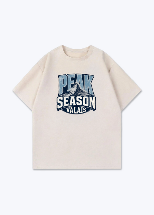 Wallis Peak Season Tee - Beige Front (Designed)