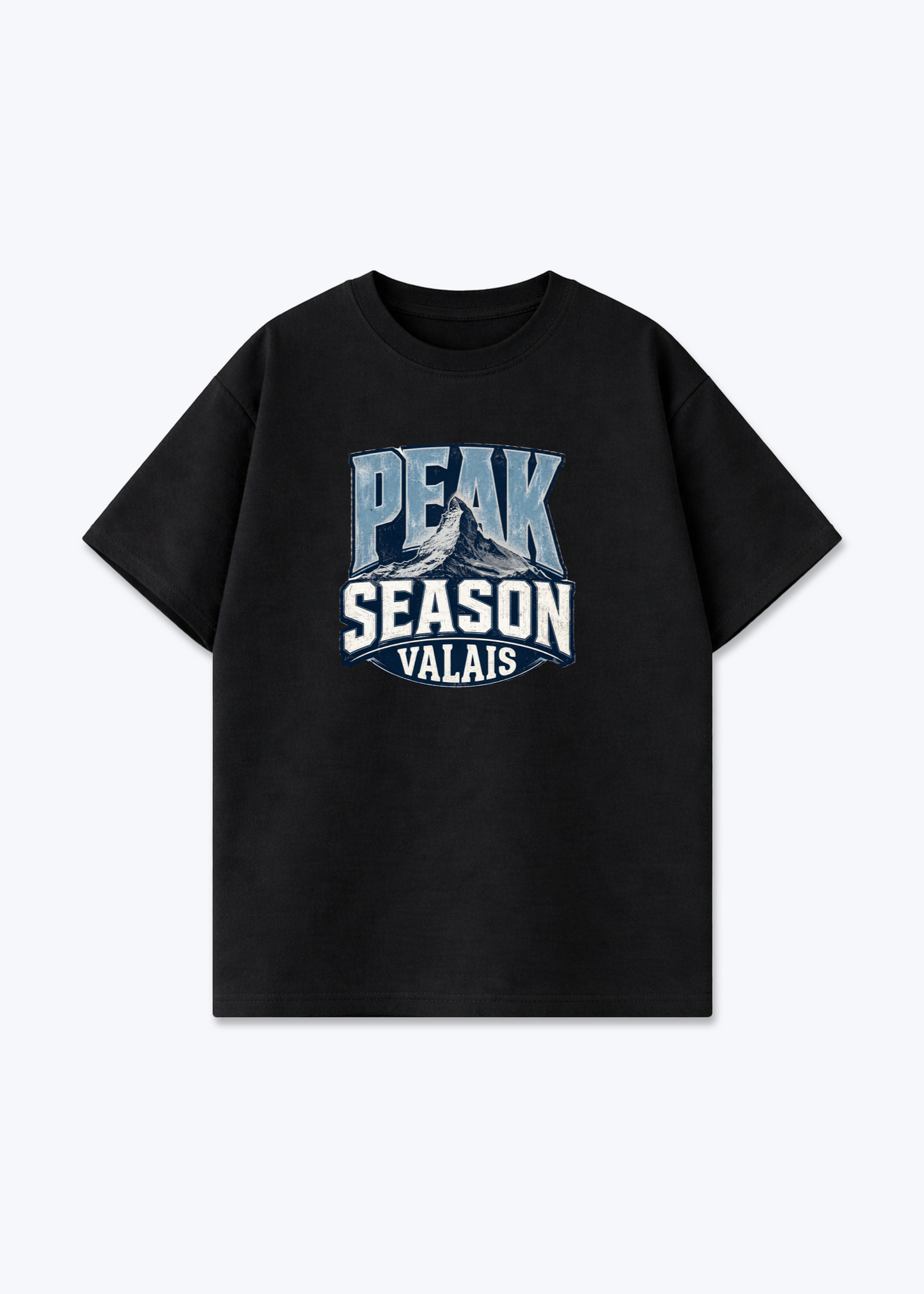 Wallis Peak Season Tee - Black Front (Designed)