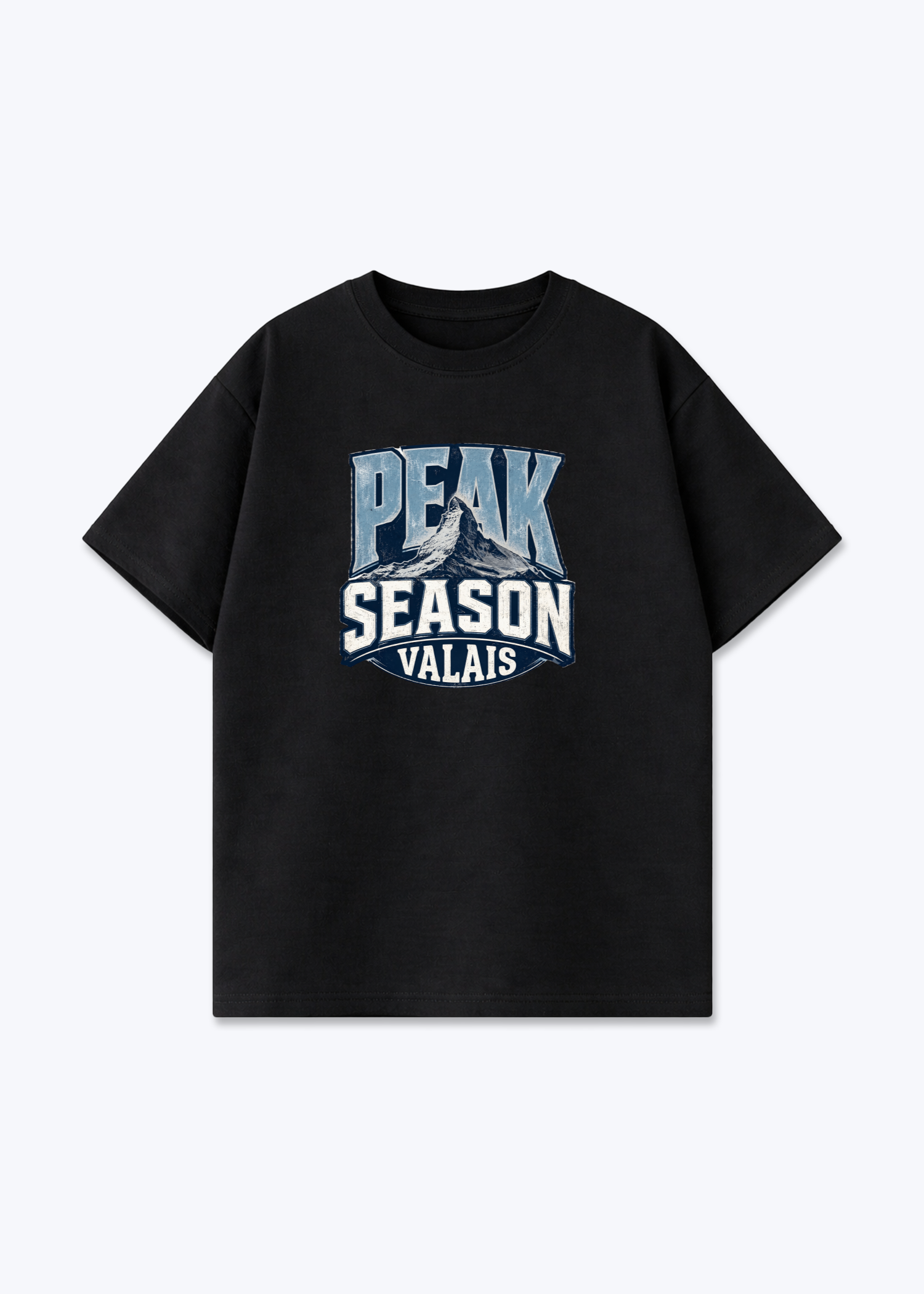 Wallis Peak Season Tee - Black Front (Designed)