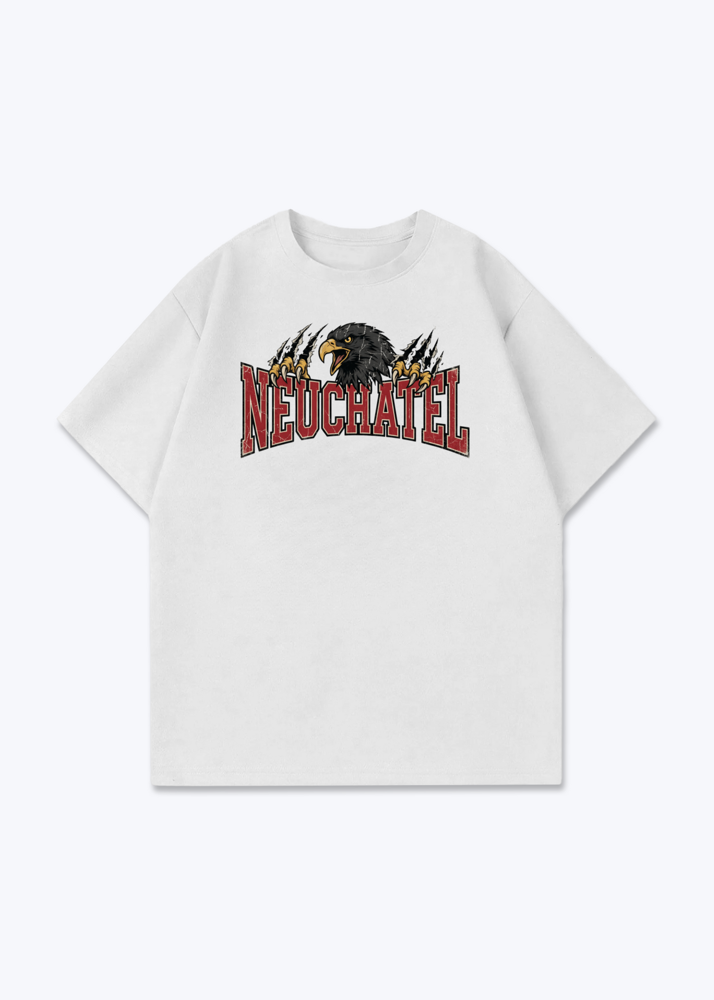 Neuchâtel Black Eagle Tee - White Front (Designed)