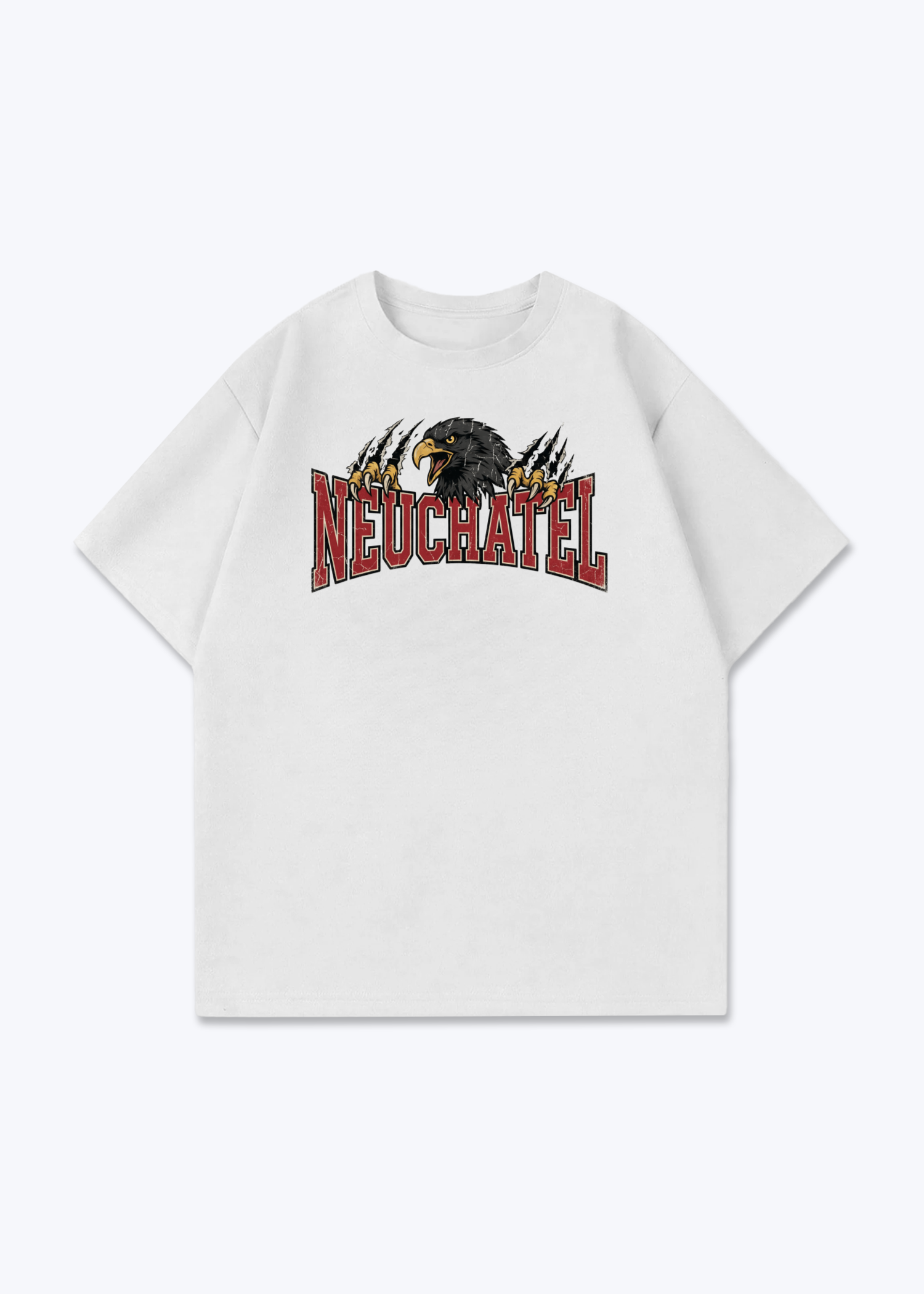Neuchâtel Black Eagle Tee - White Front (Designed)