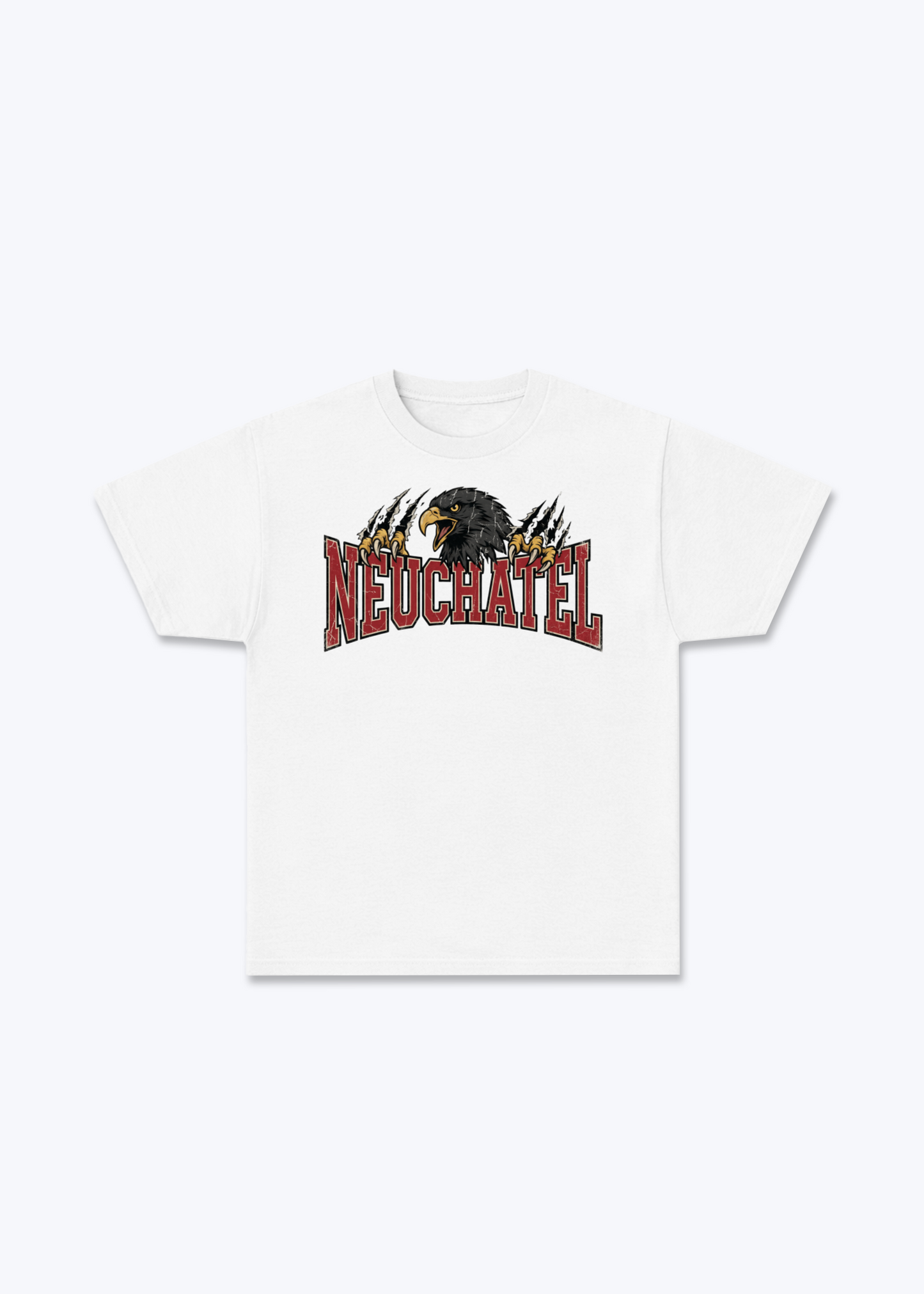Neuchâtel Black Eagle Tee - White Front (Designed)