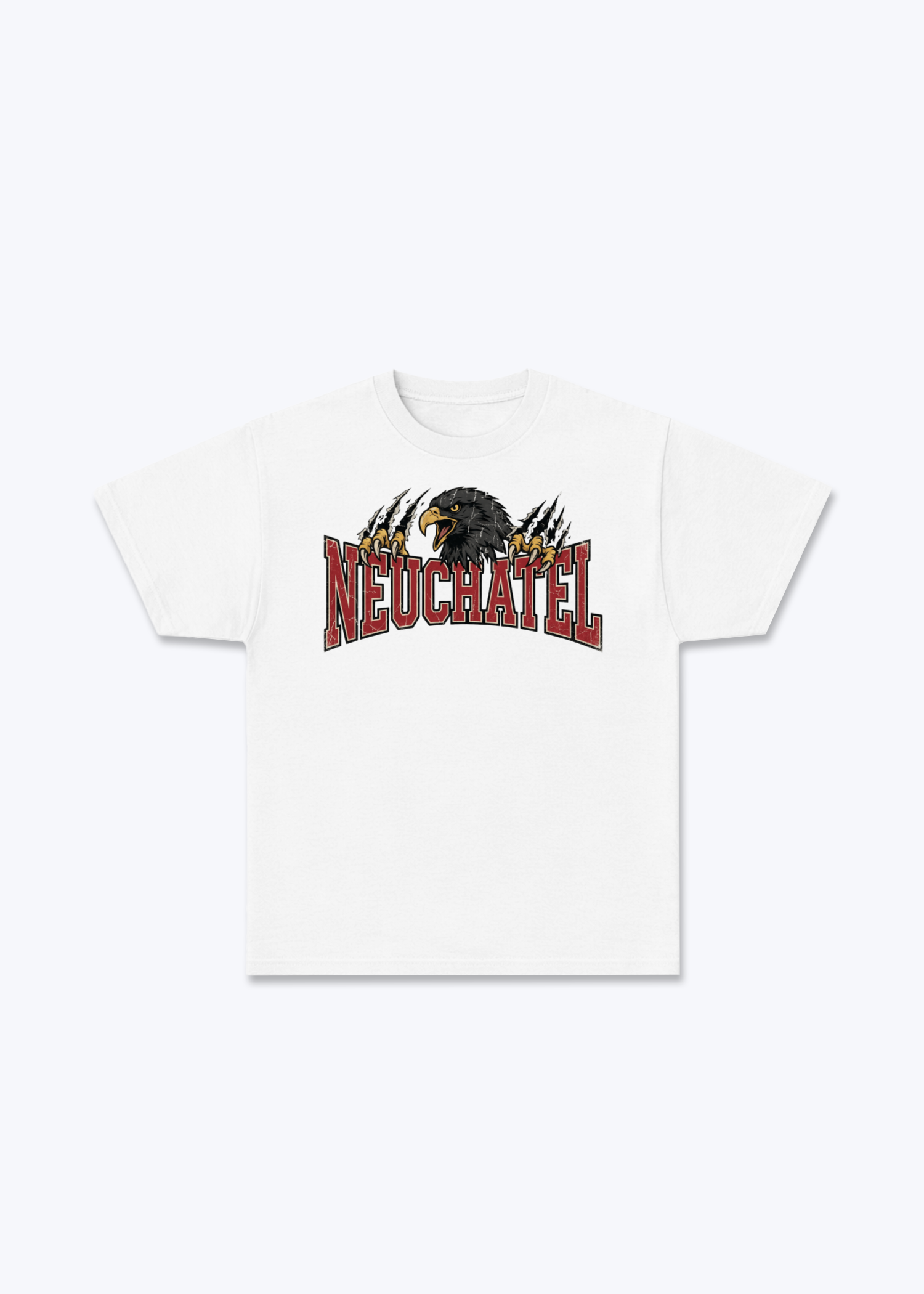 Neuchâtel Black Eagle Tee - White Front (Designed)
