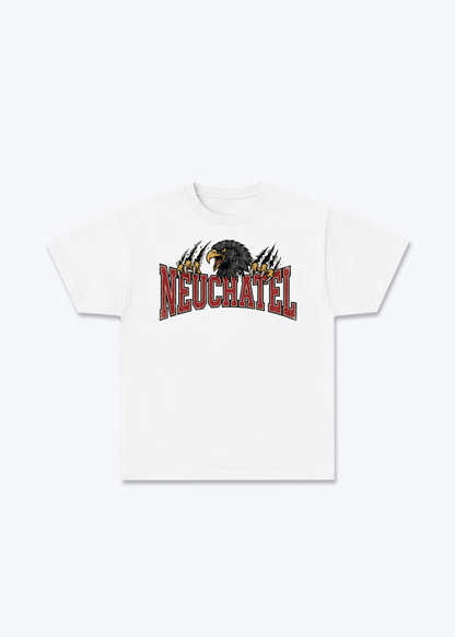Neuchâtel Black Eagle Tee - White Front (Designed)