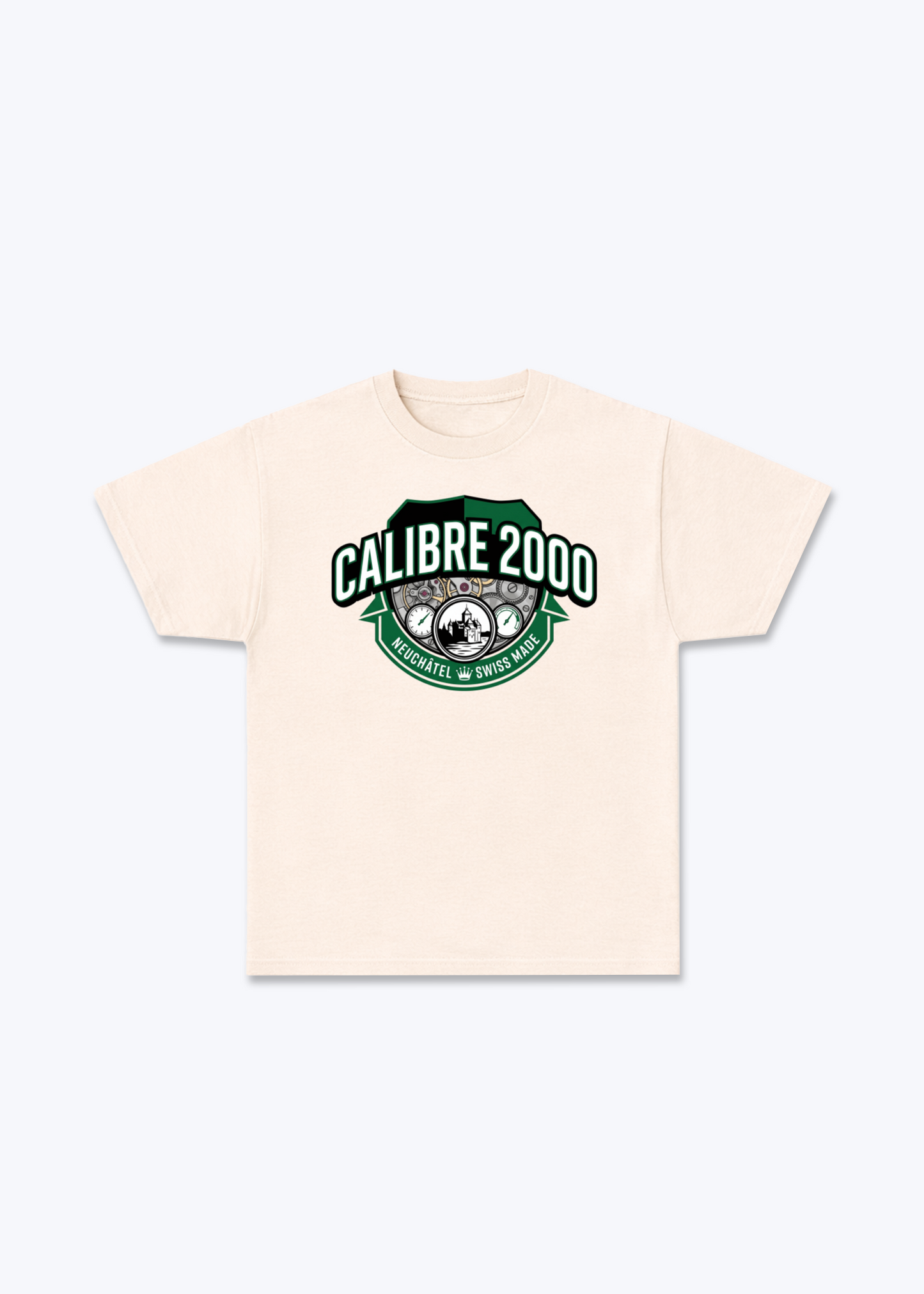 Neuchâtel Calibre 2000 Tee - Beige Front (Designed)