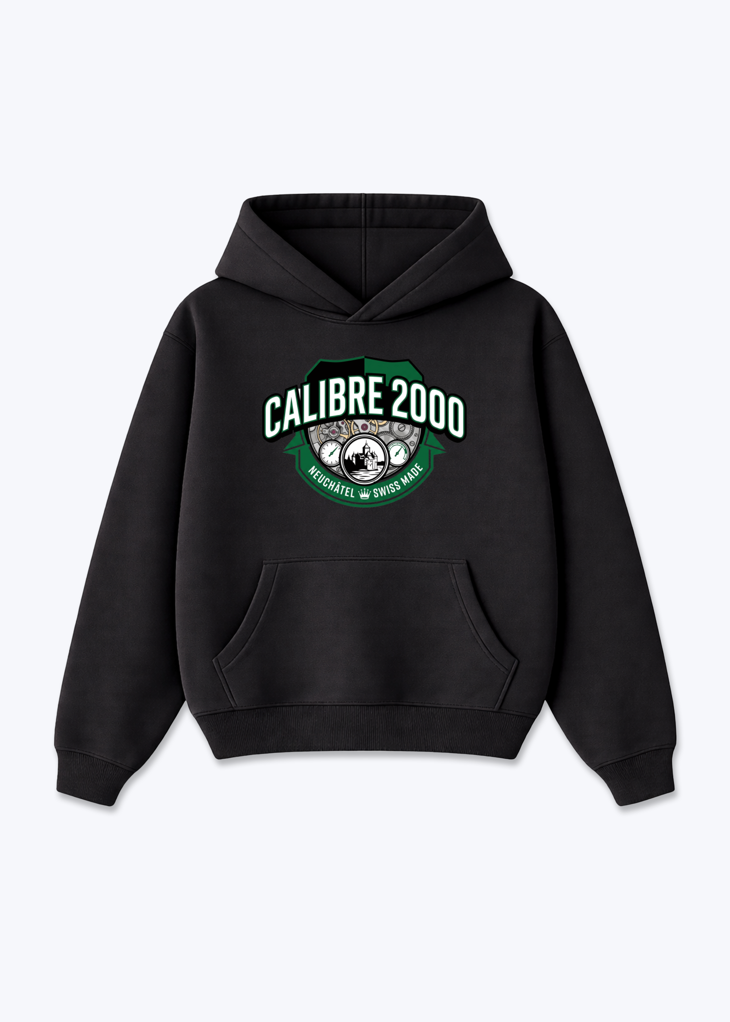 Neuchâtel Calibre 2000 Tee - Black Front (Designed)