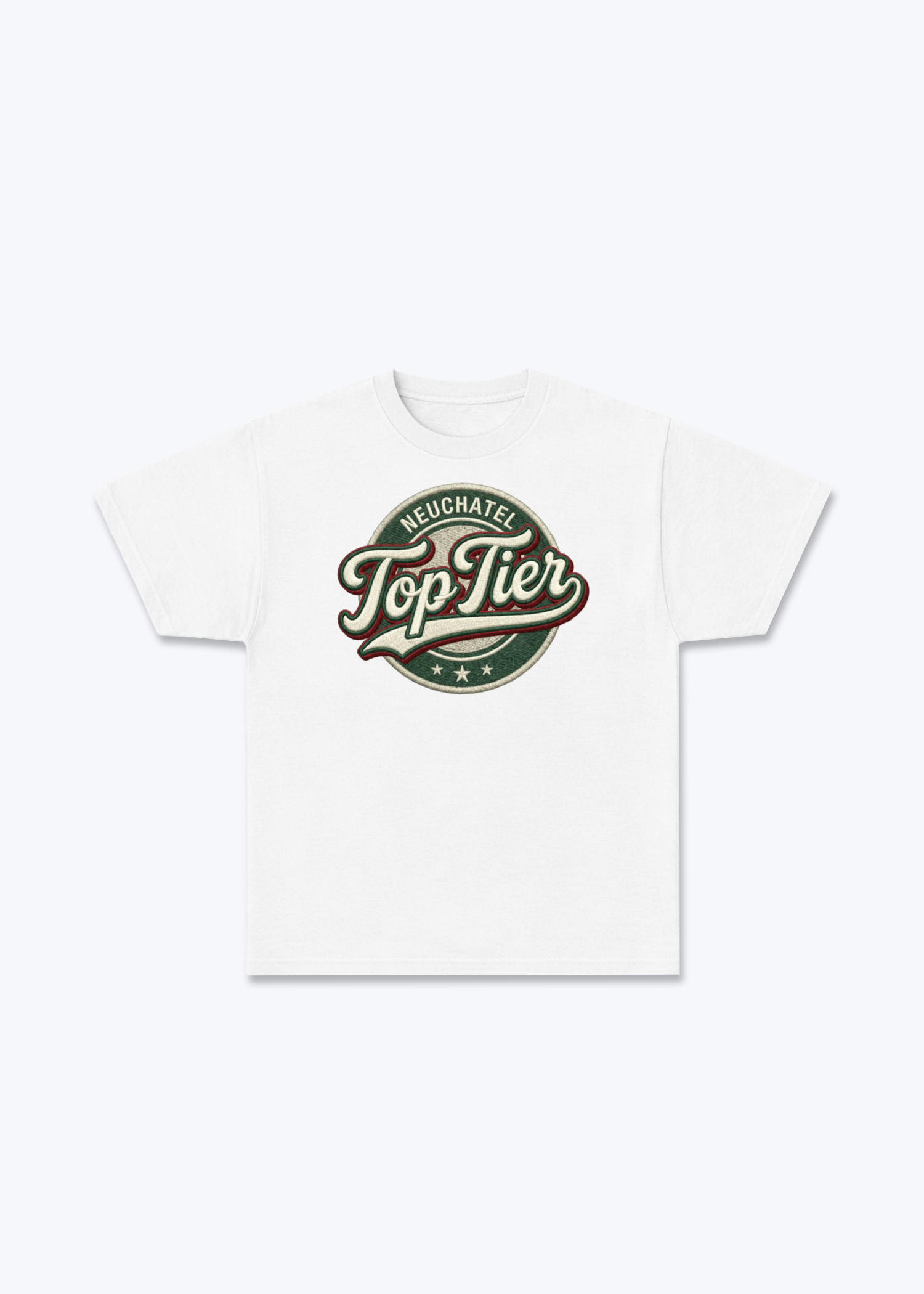 Neuchâtel Top Tier Tee - White Front (Designed)