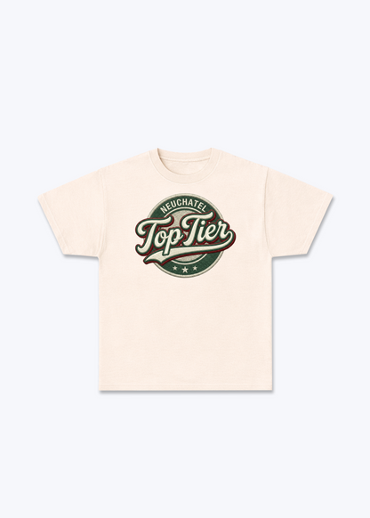Neuchâtel Top Tier Tee - Beige Front (Designed)