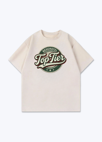 Neuchâtel Top Tier Tee - Beige Front (Designed)