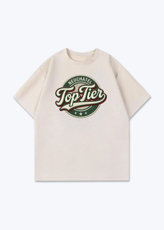 Neuchâtel Top Tier Tee - Beige Front (Designed)
