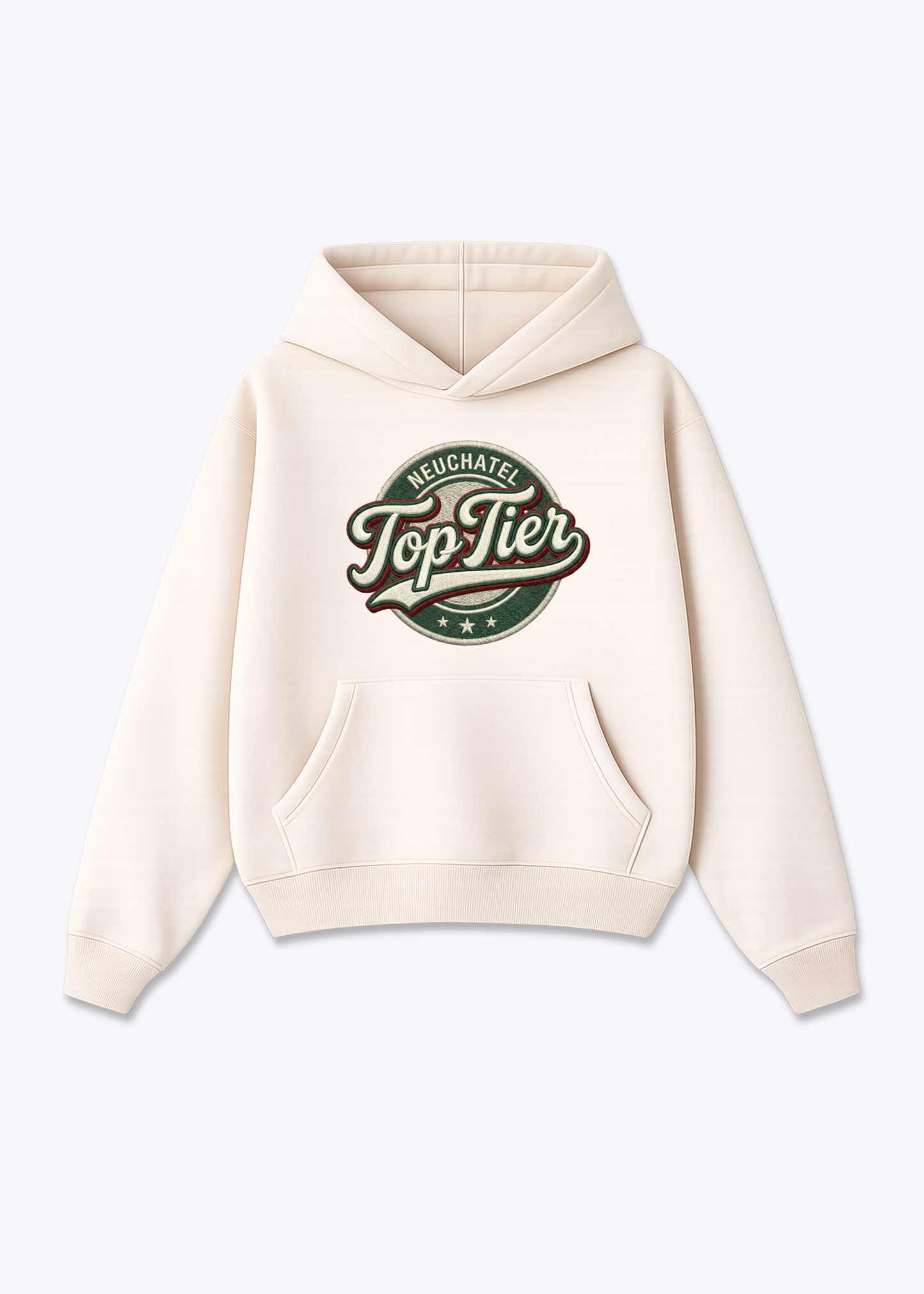Neuchâtel Top Tier Tee - Beige Front (Designed)