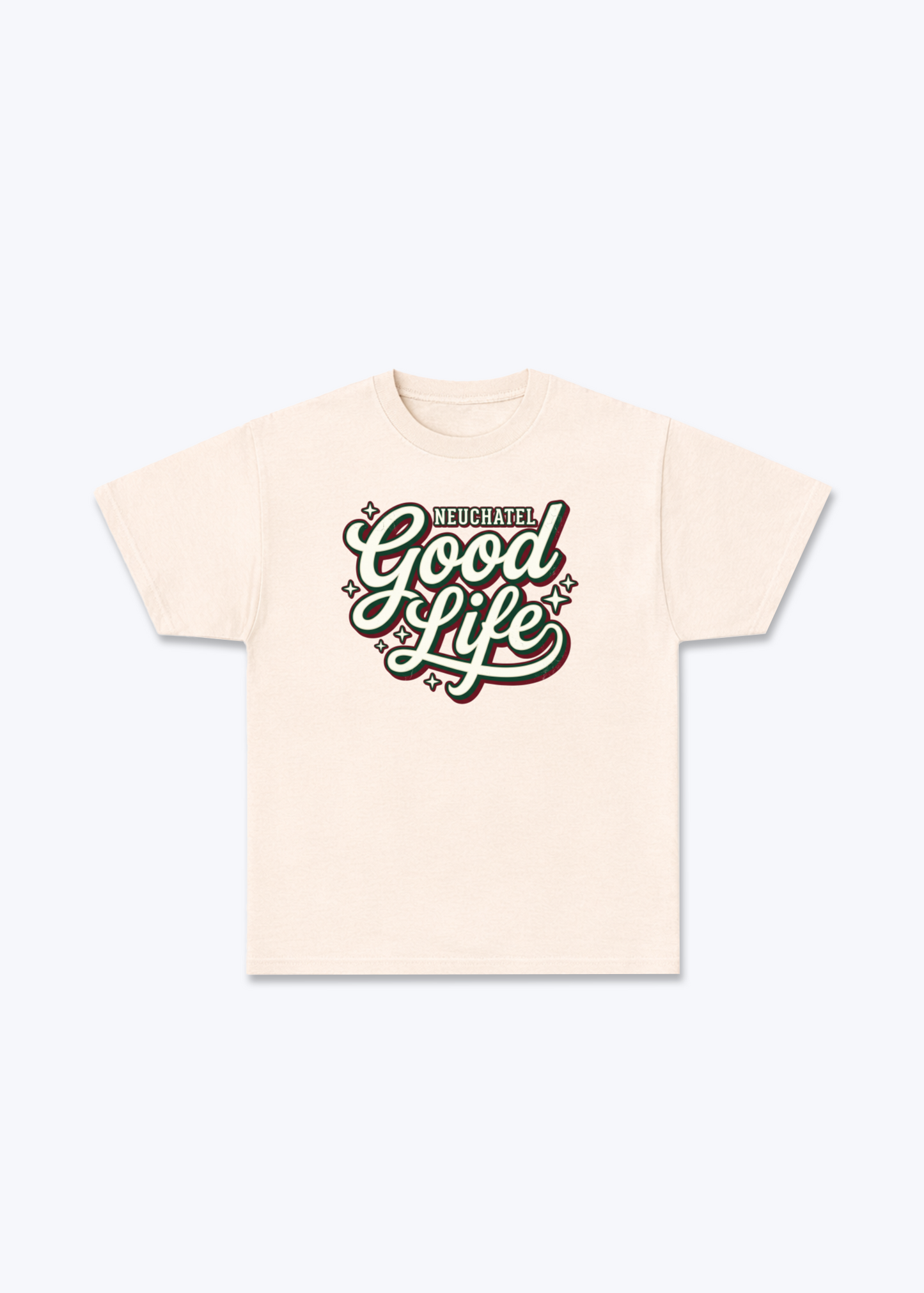 Neuchâtel Good Life Tee - Beige Front (Designed)