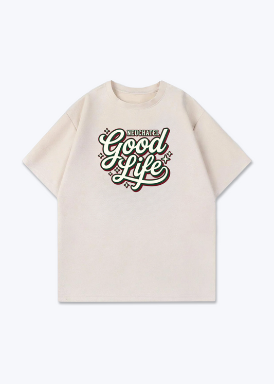 Neuchâtel Good Life Tee - Beige Front (Designed)
