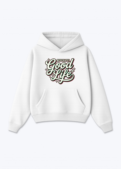 Neuchâtel Good Life Tee - White Front (Designed)