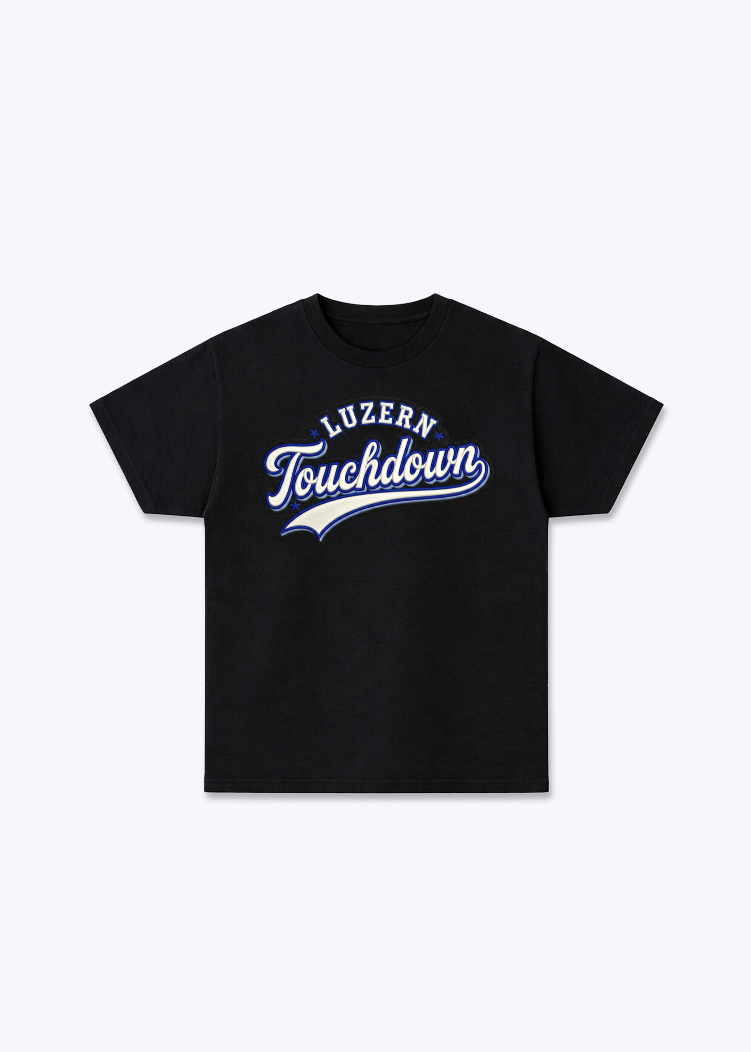Luzern Touchdown Tee - Black Front (Designed)