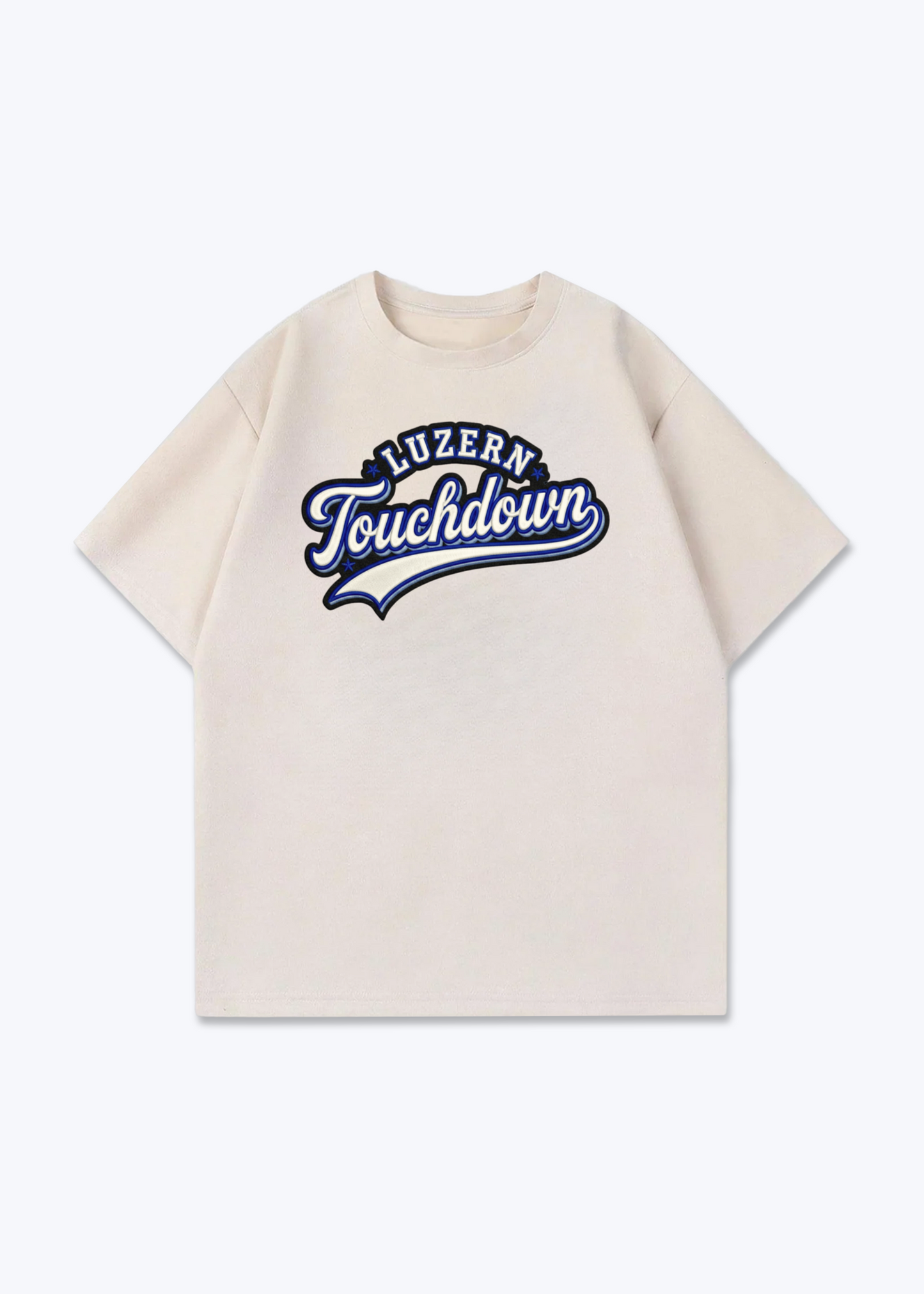 Luzern Touchdown Tee - Beige Front (Designed)