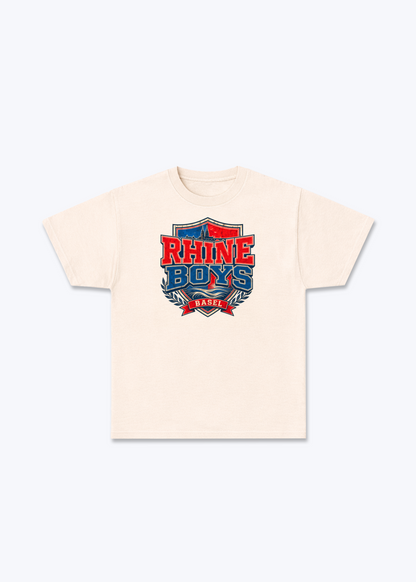 Basel Rhine Boys Tee - Beige Front (Designed)