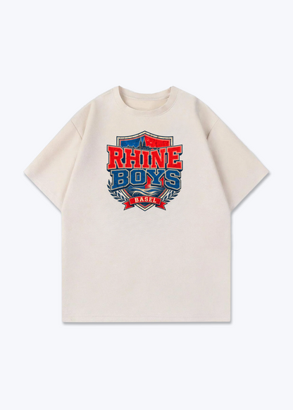 Basel Rhine Boys Tee - Beige Front (Designed)