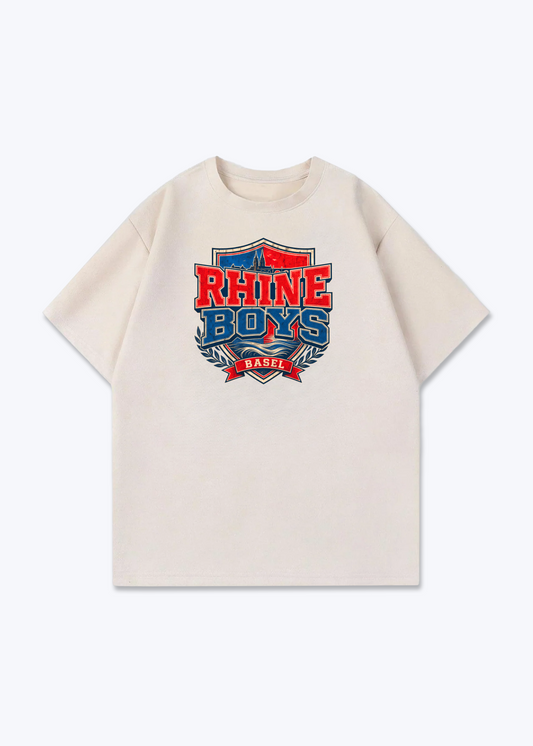 Basel Rhine Boys Tee - Beige Front (Designed)