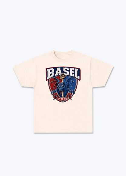 Basel City of Kings Tee - Beige Front (Designed)