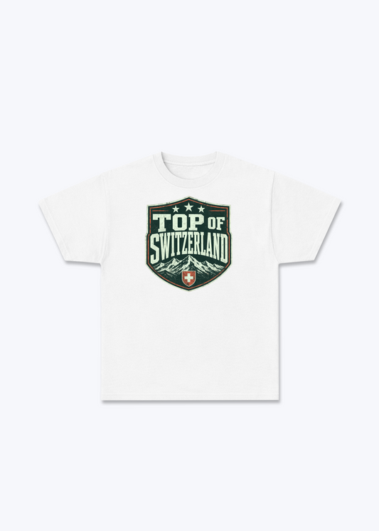 Graubünden Top of Switzerland Tee - White Front (Designed)