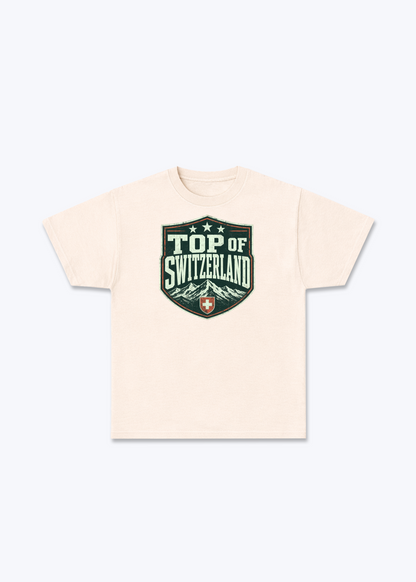 Graubünden Top of Switzerland Tee - Beige Front (Designed)