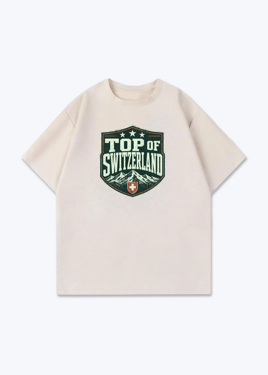 Graubünden Top of Switzerland Tee - Beige Front (Designed)