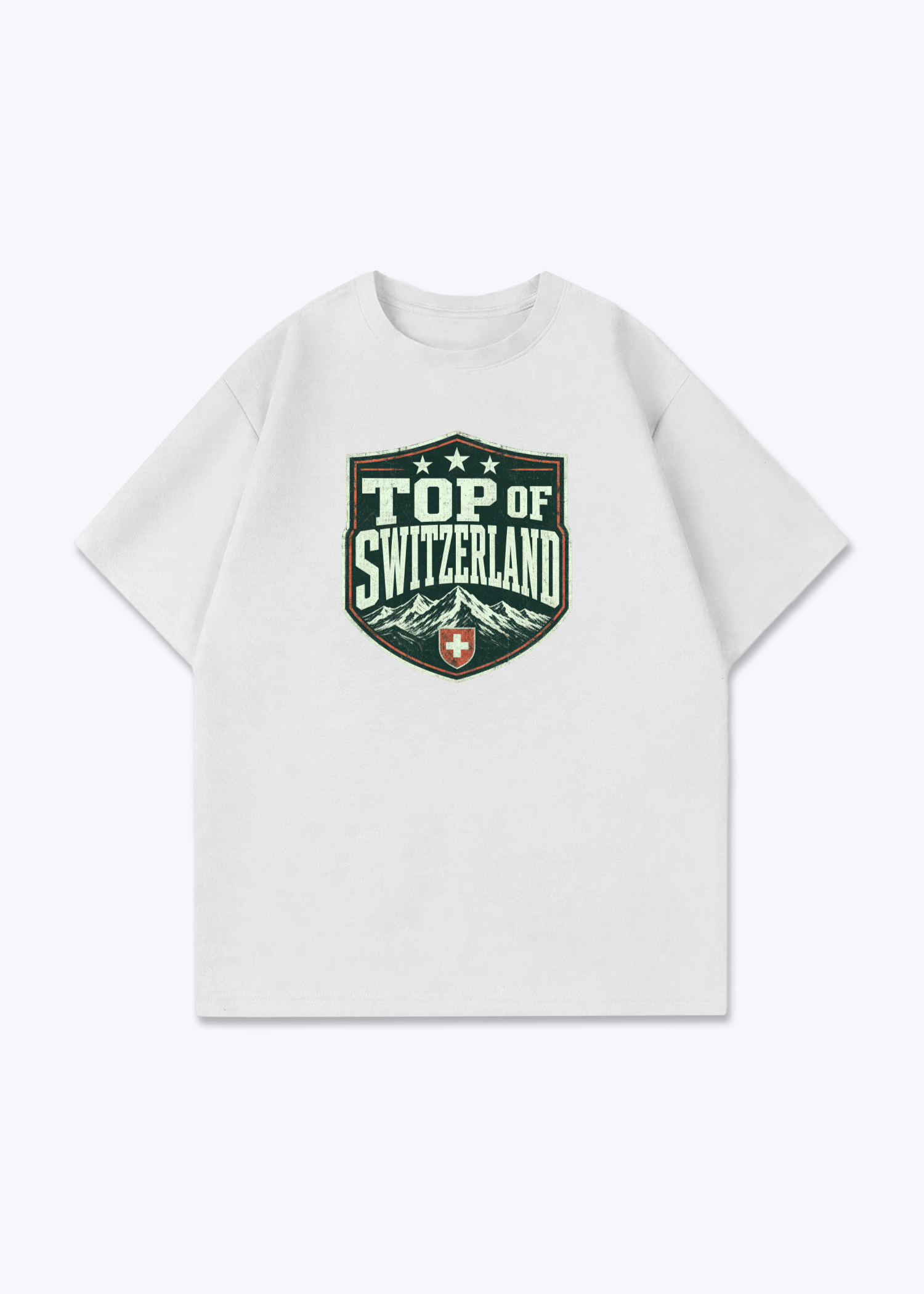 Graubünden Top of Switzerland Tee - White Front (Designed)