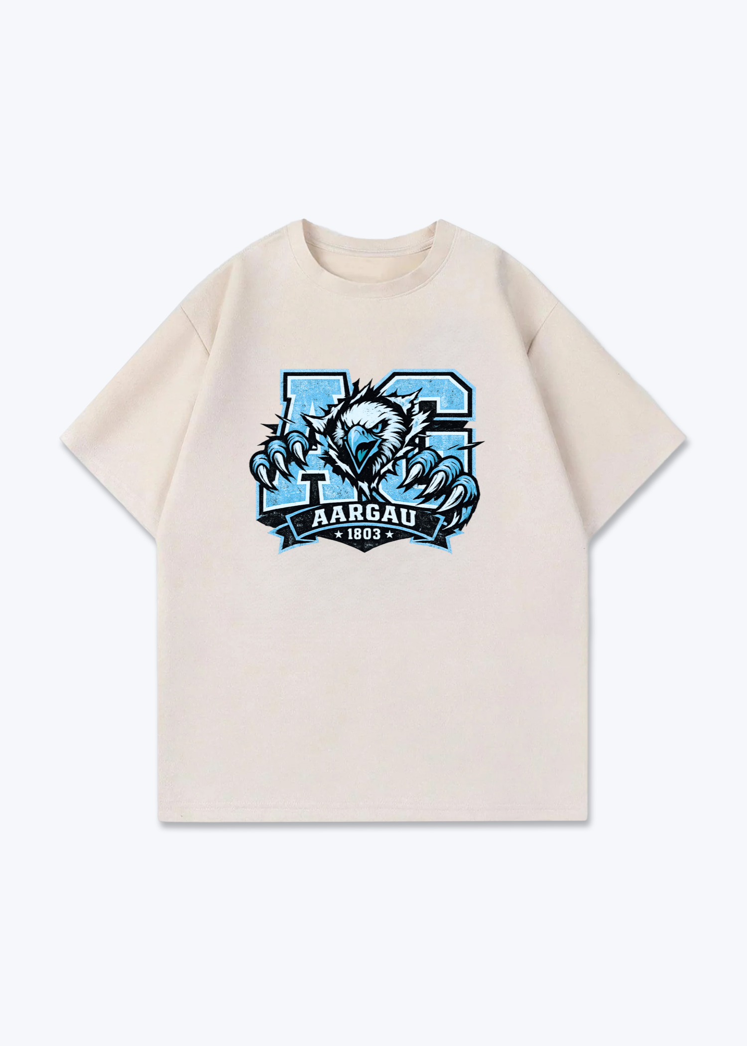 Aargau Eagle Tee - Beige Front (Designed)
