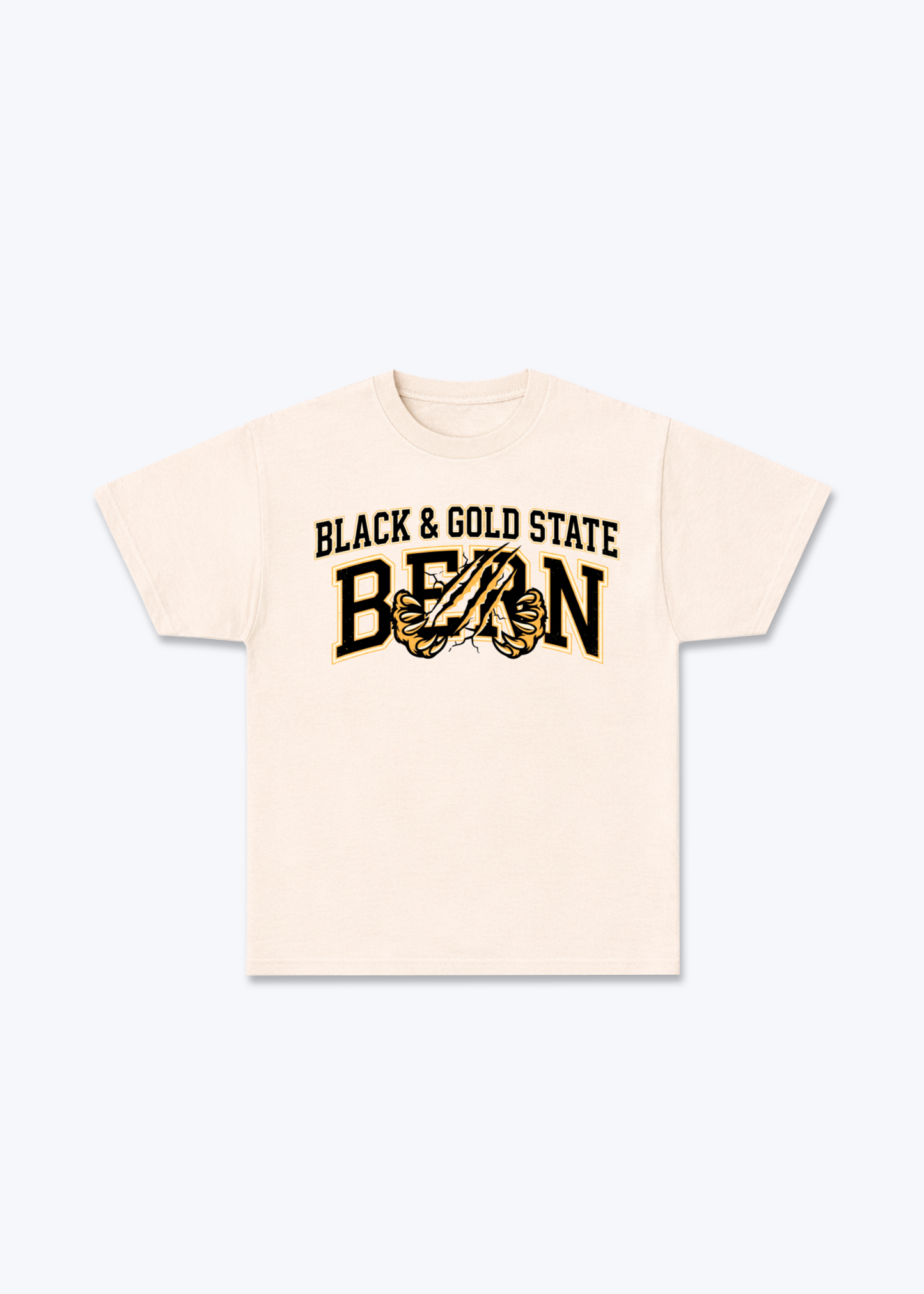 Bern Black & Gold Tee - Beige Front (Designed)