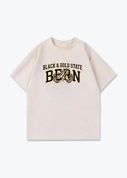 Bern Black & Gold Tee - Beige Front (Designed)